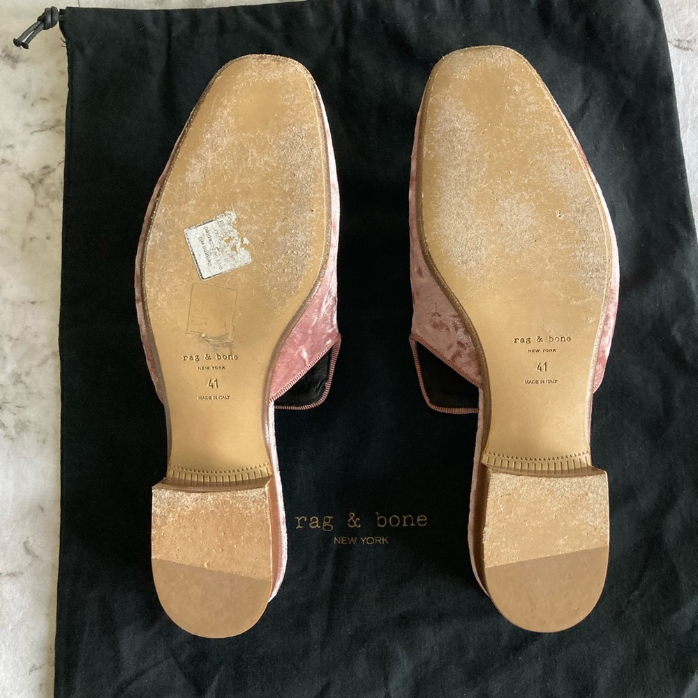 Rag & Bone NY pink velvet size 41 mules - Picture 15 of 15